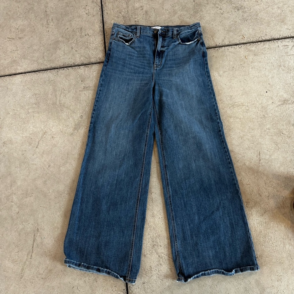 Carly Jean Los Angeles Blue Flare Wide Leg Jeans